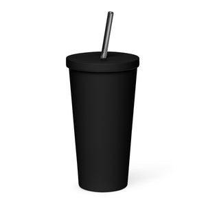 The DJ Coach Insulated tumbler with a straw