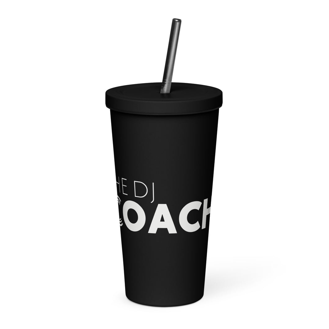 The DJ Coach Insulated tumbler with a straw