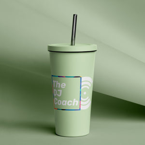 Insulated tumbler with a straw
