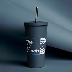 Insulated tumbler with a straw