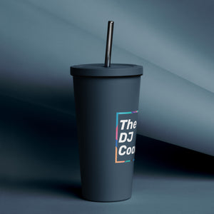 Insulated tumbler with a straw