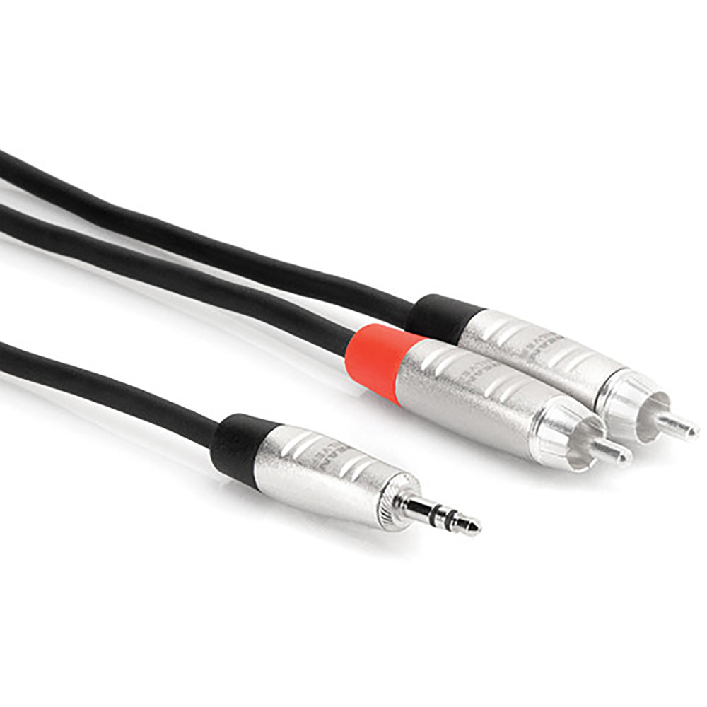 Hosa Technology 3.5mm TRS to Dual RCA Pro Stereo Breakout Y-Cable 10'