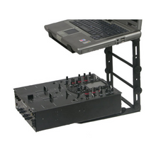 Load image into Gallery viewer, Odyssey BLACK L STAND MOBILE FOLDING LAPTOP/GEAR STAND WITH TABLE/CASE CLAMPS
