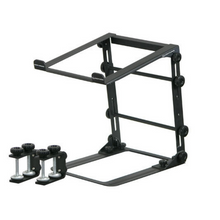 Load image into Gallery viewer, Odyssey BLACK L STAND MOBILE FOLDING LAPTOP/GEAR STAND WITH TABLE/CASE CLAMPS

