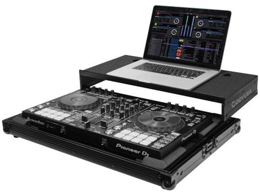 Odyssey Black Low Profile Pioneer DDJ-RR / DDJ-SR / DDJ-SR2 Flight Case with Glide Platform
